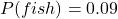 P(fish) = 0.09